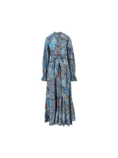 Etro PRINTED STRETCH POPLIN MAXI DRESS