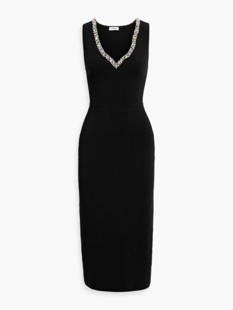 SIMKHAI Khari crystal-embellished stretch-knit midi dress