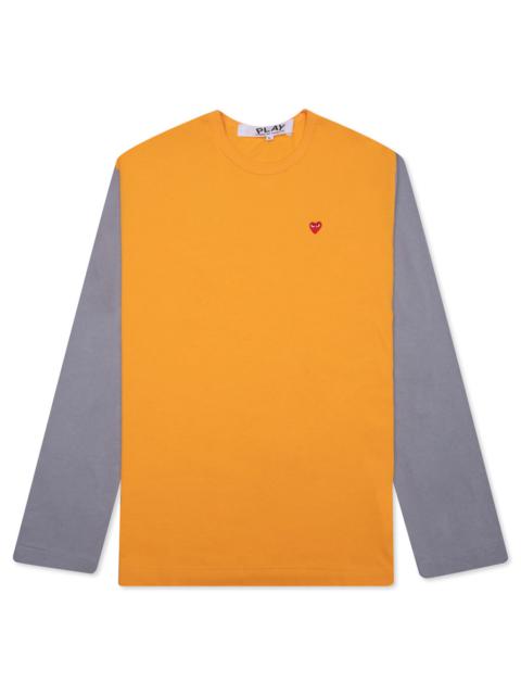 Comme des Garçons PLAY COMME DES GARCONS PLAY BI-COLOR T-SHIRT - YELLOW/GREY
