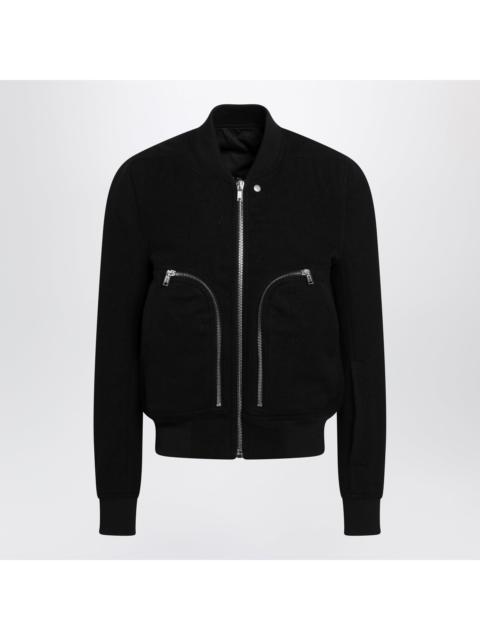 Rick Owens Rick Owens Black Virgin Wool Bomber Jacket With Zip Men