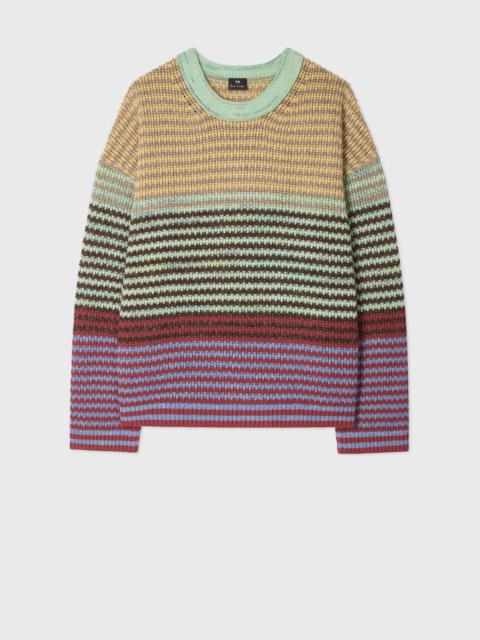 Paul Smith Women's Green Textured Stripe Knitted Sweater