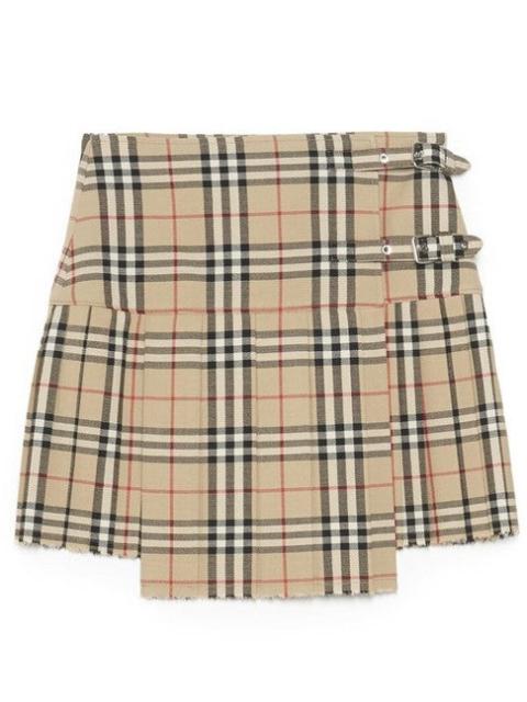 BURBERRY Beige Vintage Check Kilt Skirt