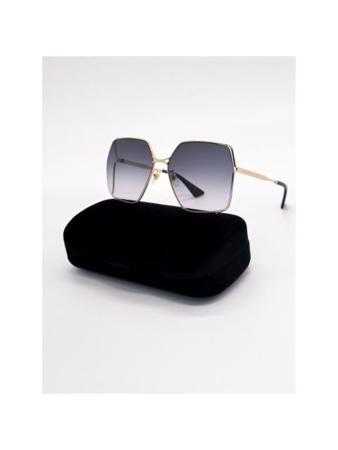 GUCCI NEW GUCCI SUNGLASSES GG0817S 001 GOLD/GRAY SQUARE WOMEN