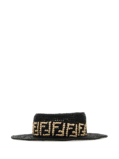 Fendi Man Black Raffia Hat
