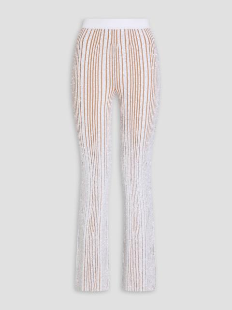 Missoni Metallic ribbed-knit bootcut pants