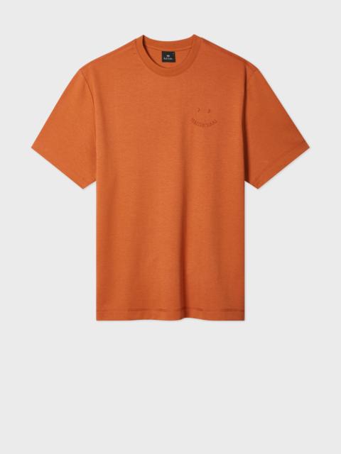 Paul Smith Casual-Fit Rust Orange Embossed 'Happy' T-Shirt