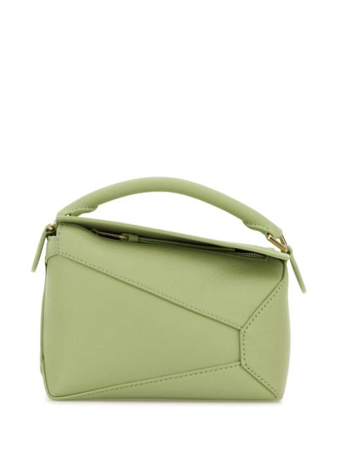 Loewe Loewe Women Pastel Green Leather Mini Puzzle Handbag