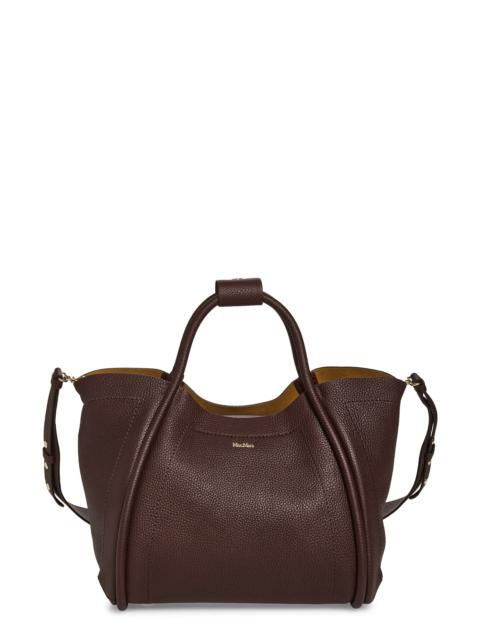 Max Mara Max Mara Marine Grained Leather Tote in Bordeaux at Nordstrom