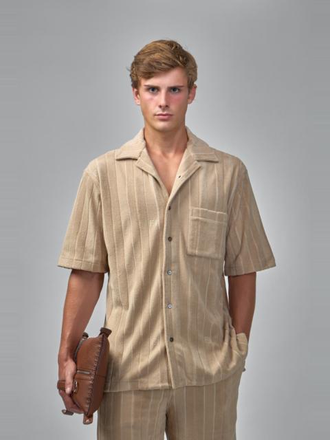 FENDI Cotton T-Shirt with FF Metal Detail