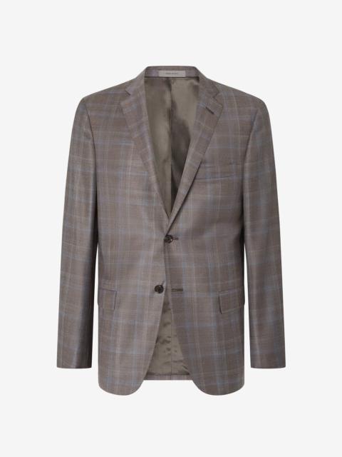 CORNELIANI Brown overcheck 130’s wool jacket