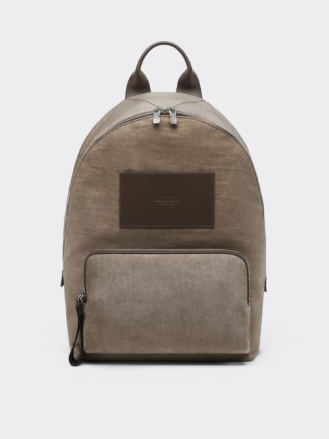 Ferrari Nylon and leather backpack