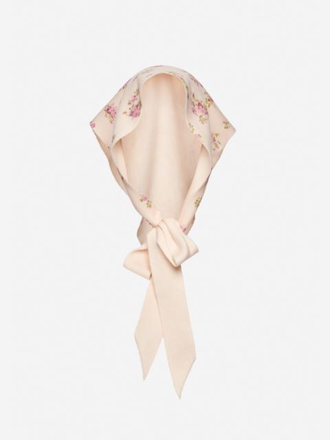 MAGDA BUTRYM Cotton headscarf in cream floral print