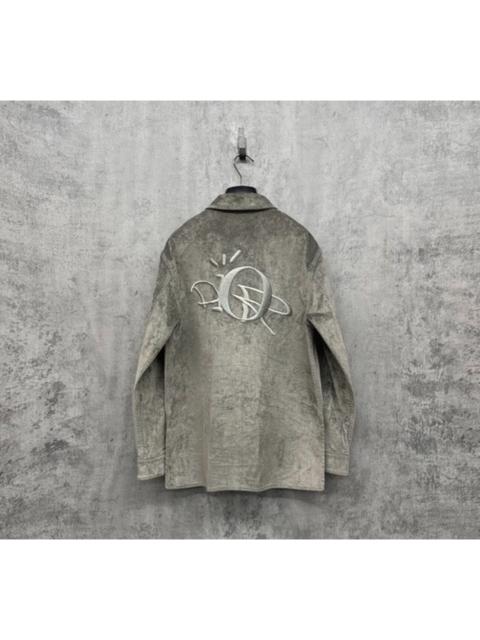 Dior DIOR Embroidered Logo Velvet Button-Down Jacket