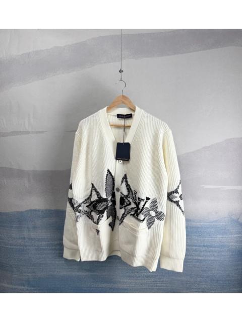 Louis Vuitton Louis Vuitton LV Ski White Floral Wool Cardigan