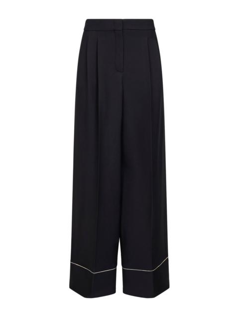 FENDI Fendi Women Black Wool And Silk Pajama-Style Trousers
