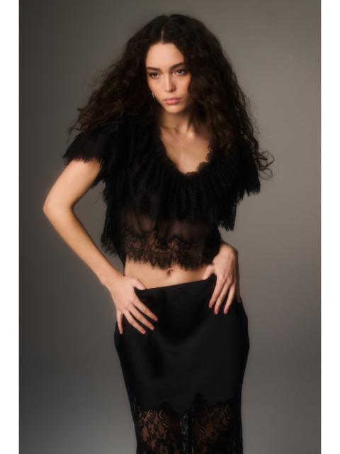 LoveShackFancy Vienne Lace Chiffon Top