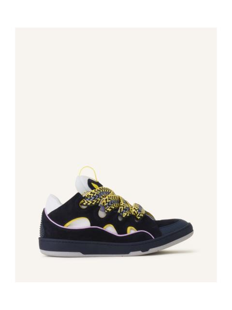 Lanvin Lanvin Curb Leather Sneakers in Navy Blue/light Purple at Nordstrom