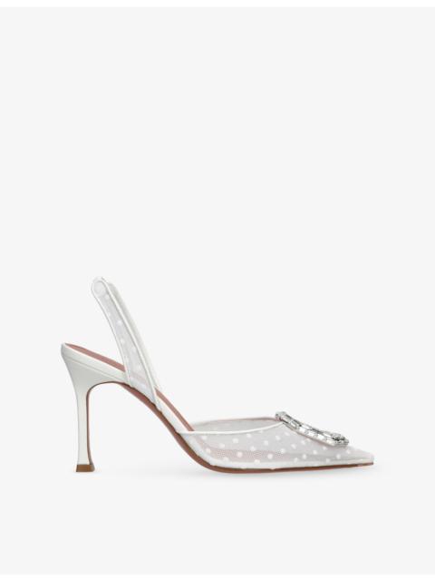 Amina Muaddi Camelia 90 Mesh Courts