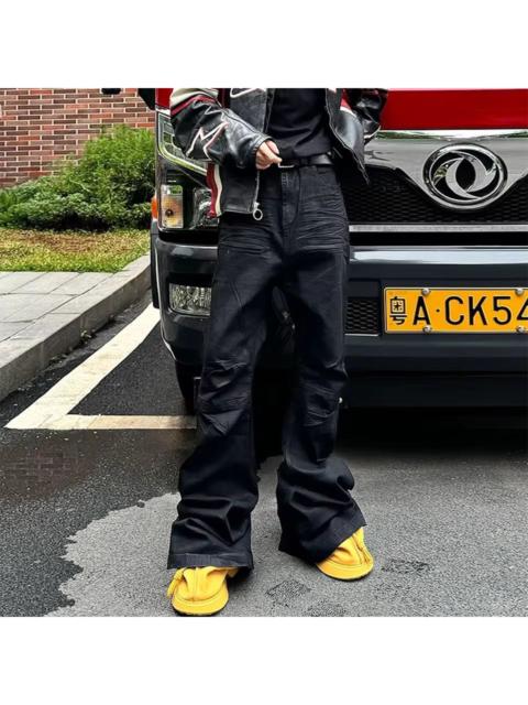 Other Designers Japanese Brand - Wax Coated Stacked Flared Denim Jeans