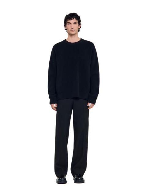 Sandro SANDRO Rib knit sweater in Black at Nordstrom