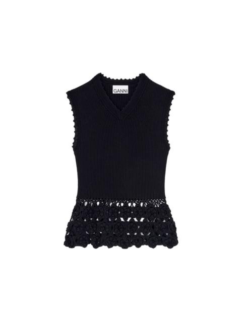 GANNI Crochet Cotton Vest