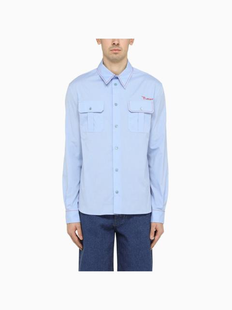 Marni Light Blue Slim-Fit Poplin Shirt