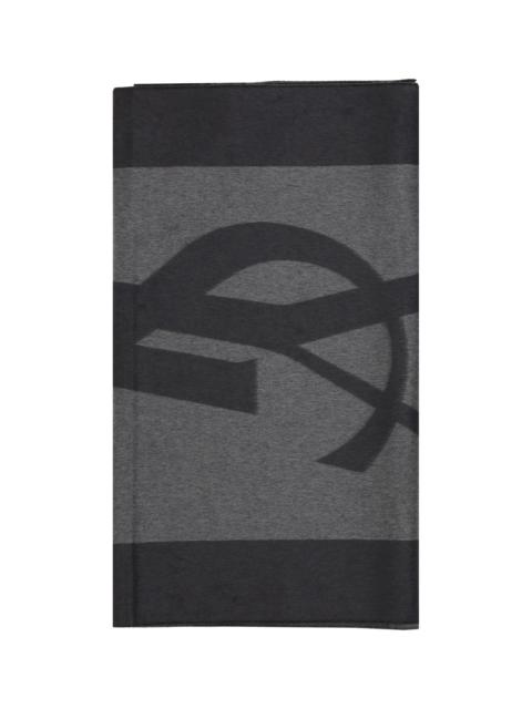 SAINT LAURENT Saint Laurent Cassandre Scarf Graphite/Dark Grey