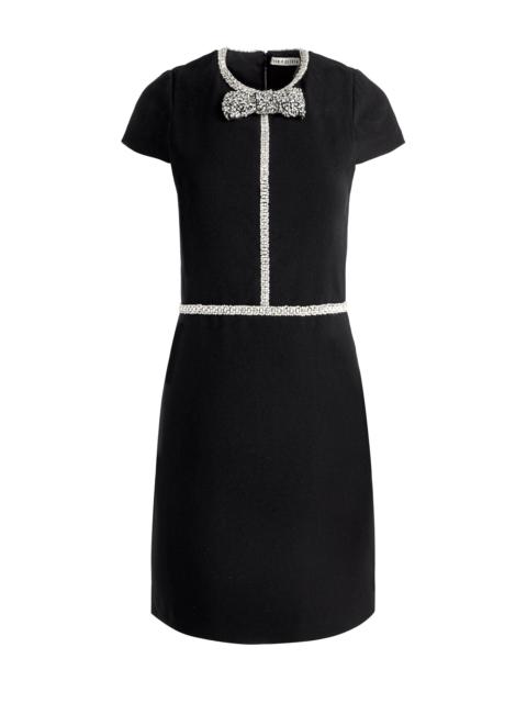 Alice + Olivia SOPHIE CAP SLEEVE MINI DRESS WITH EMBELLISHED BOW DETAIL