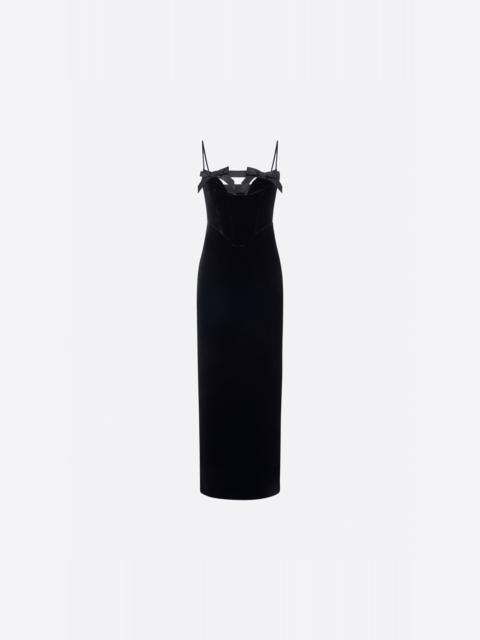 Alessandra Rich VELVET DRESS WITH BOWS