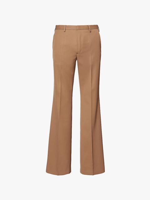 Preely pressed creases flared-leg regular-fit wool trousers