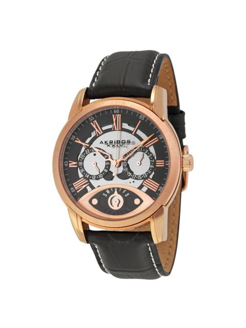 Other Designers Akribos XXIV Black Dial Rose Gold-tone Men's Watch AK725RG