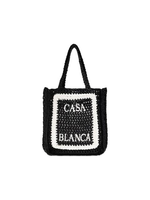 CASABLANCA woven logo tote bag