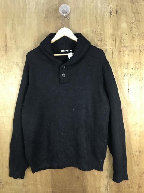 Other Designers Uniqlo - Uniqlo Woven Stich 1/4 Button Knit Sweater #3091