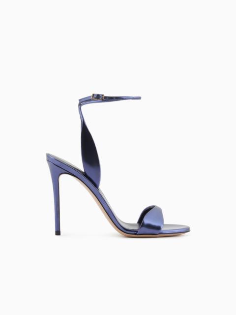 GIORGIO ARMANI Lamé-leather heeled sandals