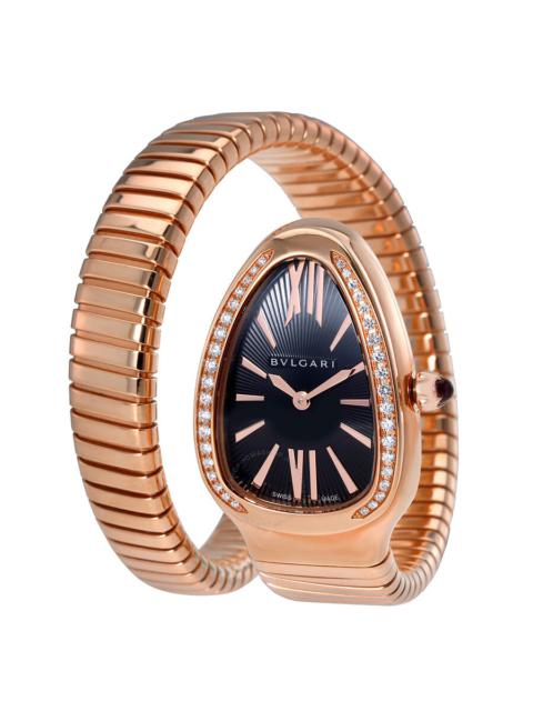 BVLGARI Bvlgari Serpenti Tubogas Black Opaline Dial 18k Pink Gold Quartz Ladies Watch 101815
