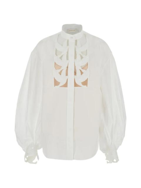 Zimmermann Luna Applique Blouse in Ivory