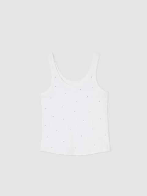 Sandro VEST TOP WITH RHINESTONES