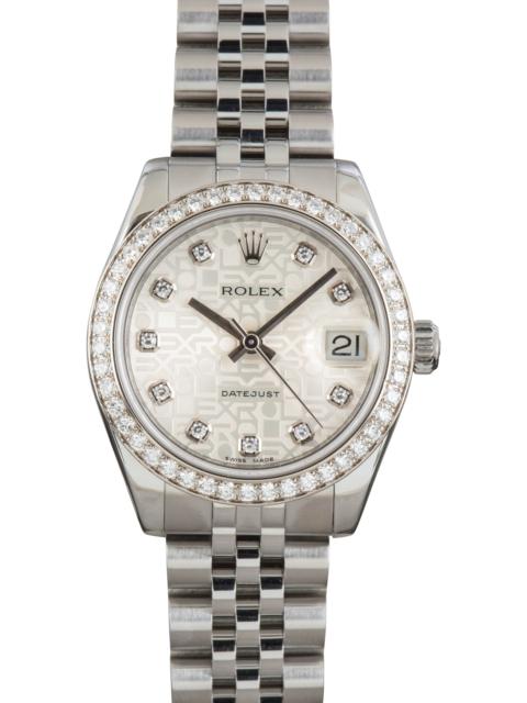 Rolex Datejust 31 ref 178384 Jubilee Diamond Dial