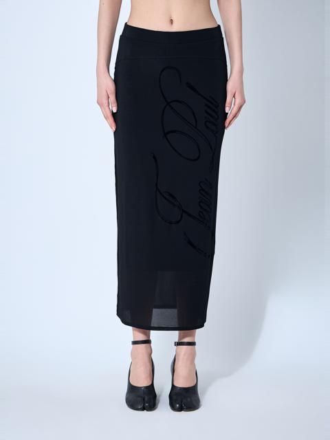 Jean Paul Gaultier Mesh Tattoo Midi Skirt