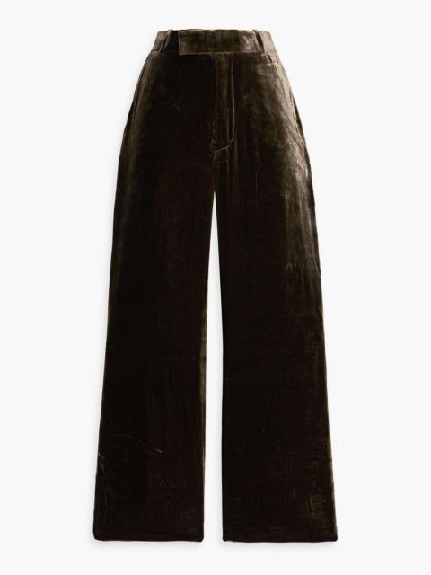 FRAME Cropped velvet flared pants