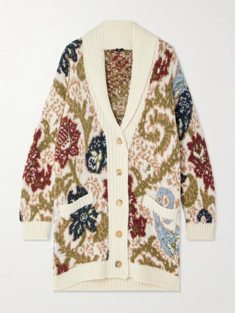 Etro Oversized Jacquard-knit Wool-blend Cardigan