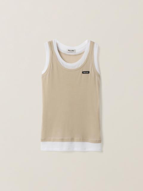 Miu Miu Ribbed jersey tank top