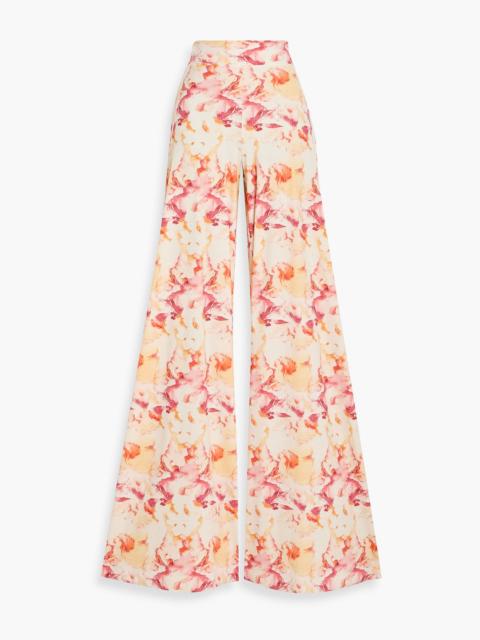 Other Designers Sklya floral-print stretch-jersey wide-leg pants