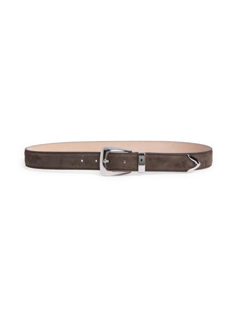 KHAITE Khaite Benny Suede Belt in Ebano at Nordstrom