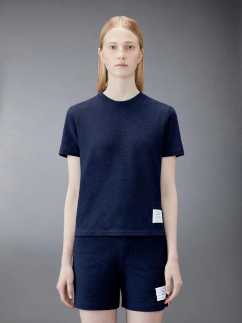 Thom Browne Navy Classic Cotton Pique Relaxed Fit Center Back Stripe Short Sleeve Tee