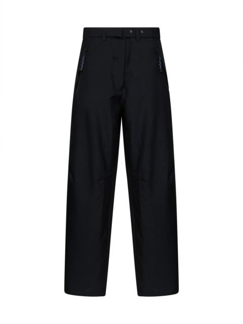Prada Prada Abbigliamento Women Black Mohair-Wool Wide Leg Trousers