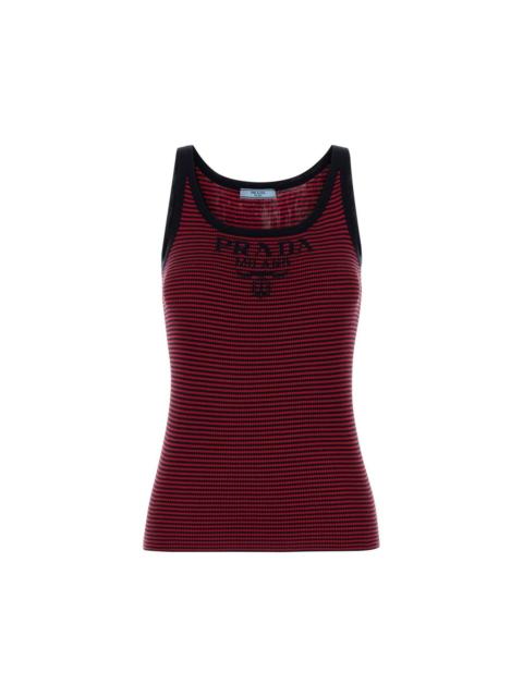 Prada PRADA Embroidered Silk Tank Top New & Authentic (Women's siz