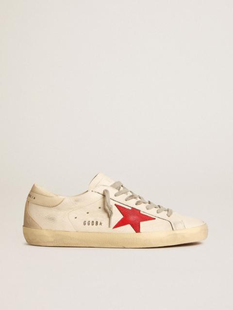 Golden Goose Super-Star in nappa with red star and cream leather heel tab