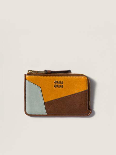 Miu Miu Leather patchwork pouch card holder