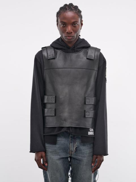 VETEMENTS Black Lamb Leather Biker Vest